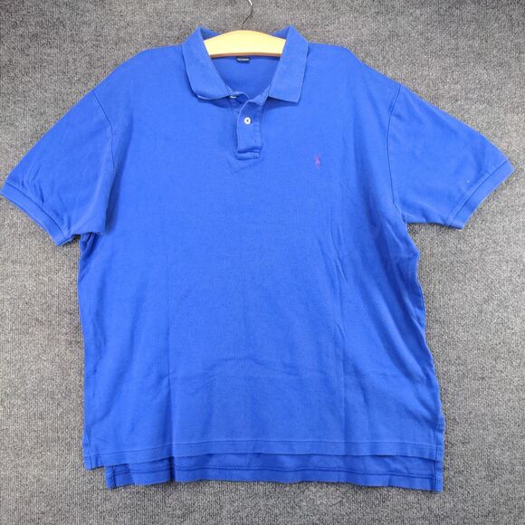 Polo Ralph Lauren Men's Polo Shirt Blue XL Short Sleeve High Low Hem Cotton - Picture 2 of 12